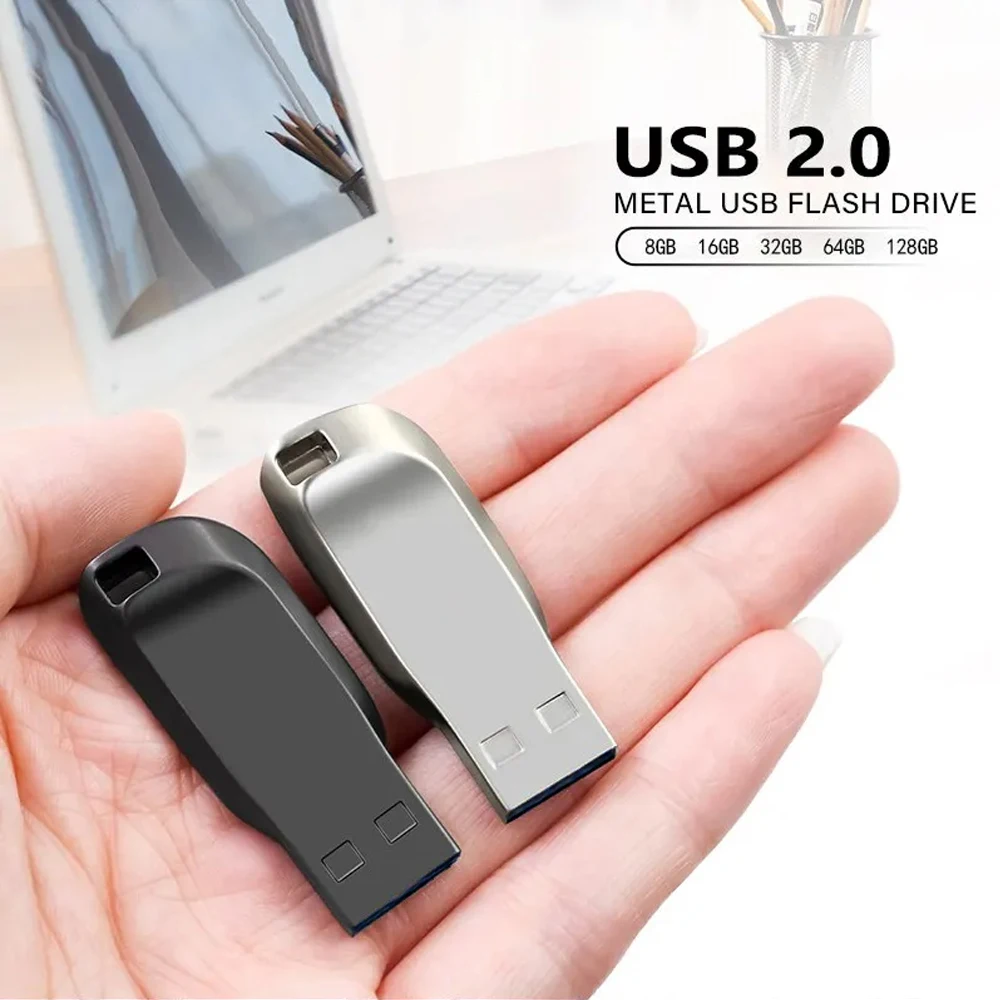NEW Metal USB Flash Drive 2.0 High Speed 128GB 64GB 32GB 16GB 8GB Cle USB 2.0 Flash Pendrive 64GB 128GB Key Chain 2.0 Stick Pen