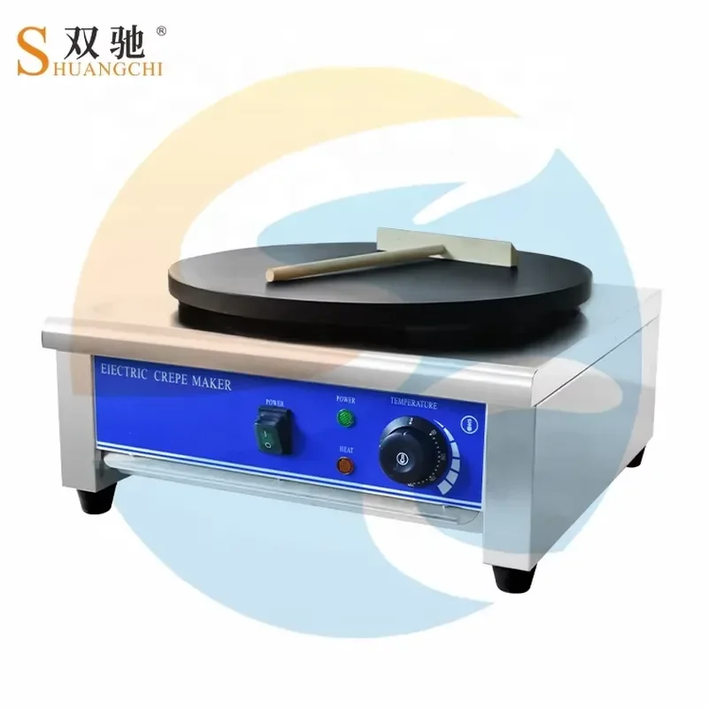 Heavy Duty Stainless Steel Body Non-stick Coating Plate Commercial Gas Crepe Maker Machine Gas Pancake Machine SHUANGCHI