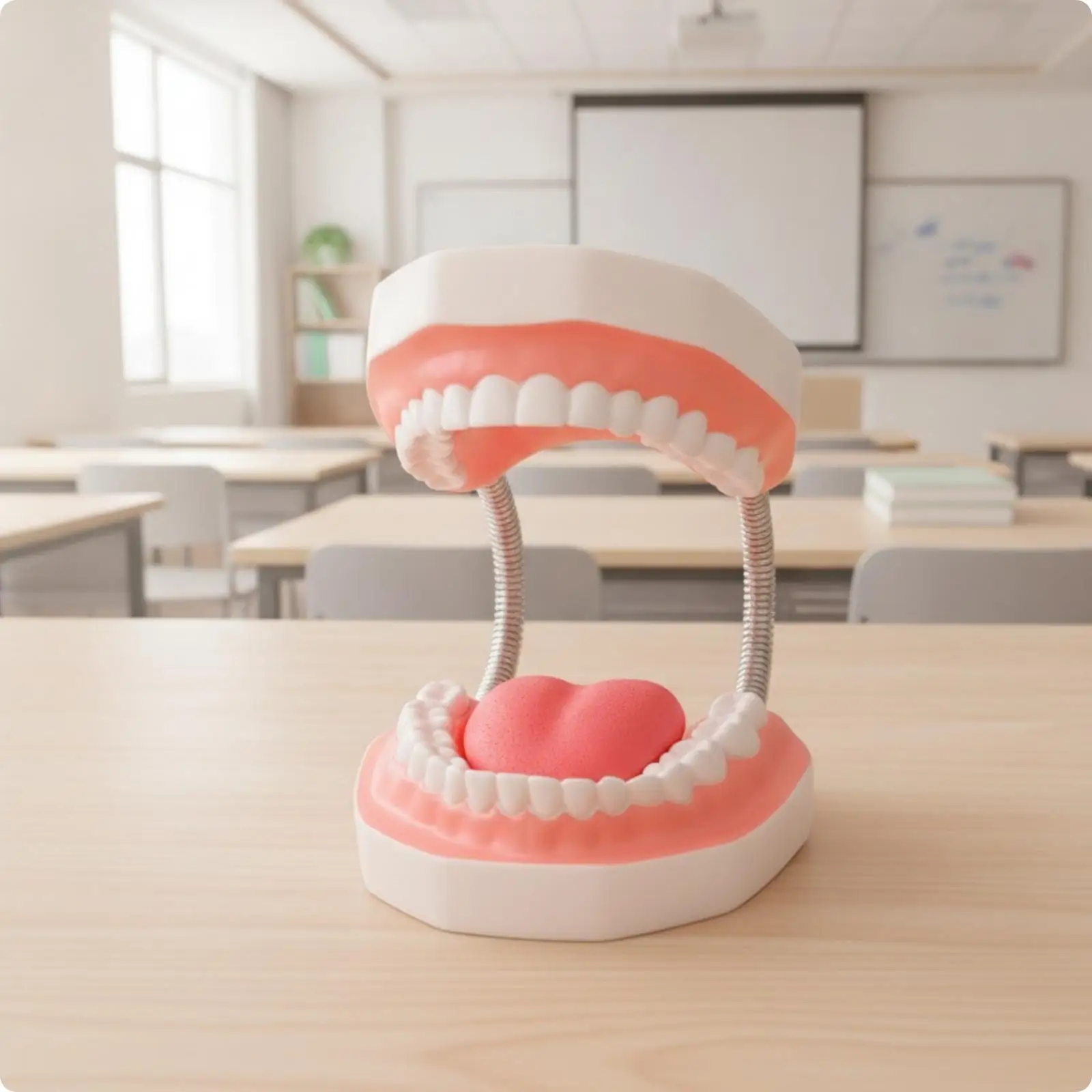 PVC Dental Teeth Mod 6x Scale Mouth Anatomy Model Removable Muscle Articulating Jaw for Classroom Instruction and Student