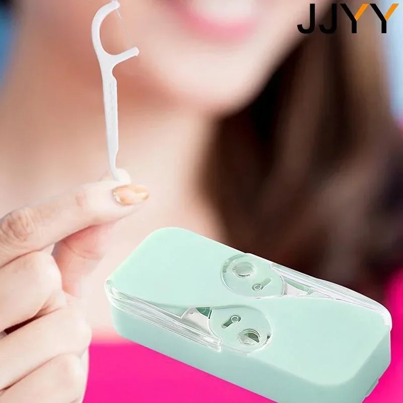 

Portable Dental Floss Case Automatic Dispenser Travel Mini Floss Picks Box Teeth Cleaning Storage Life Supplies