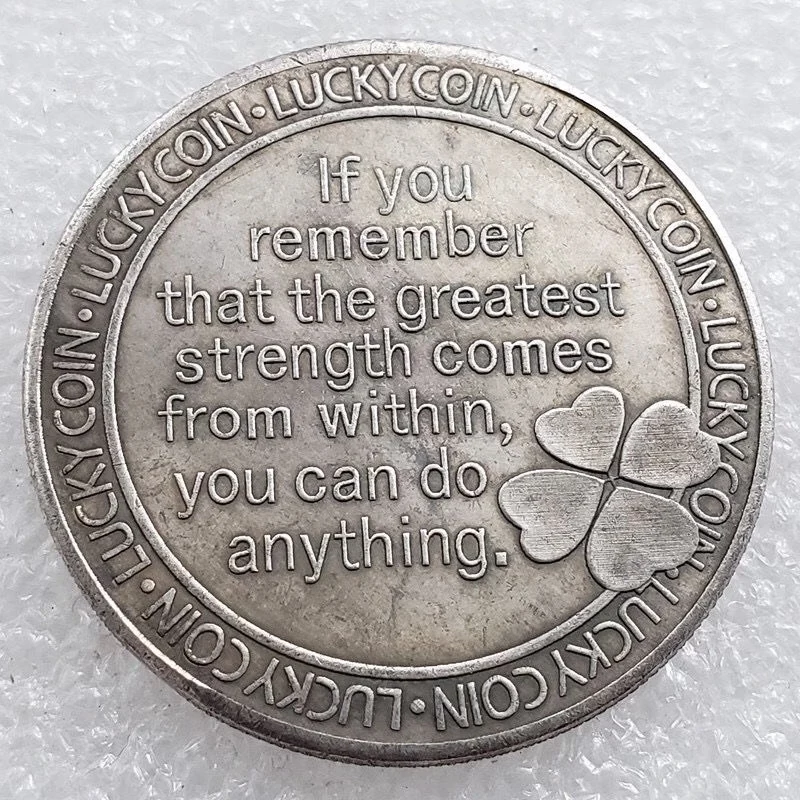 Lucky Clover Commemorative Coin, Ancient Silver Commemorative Coin, Romantic Love