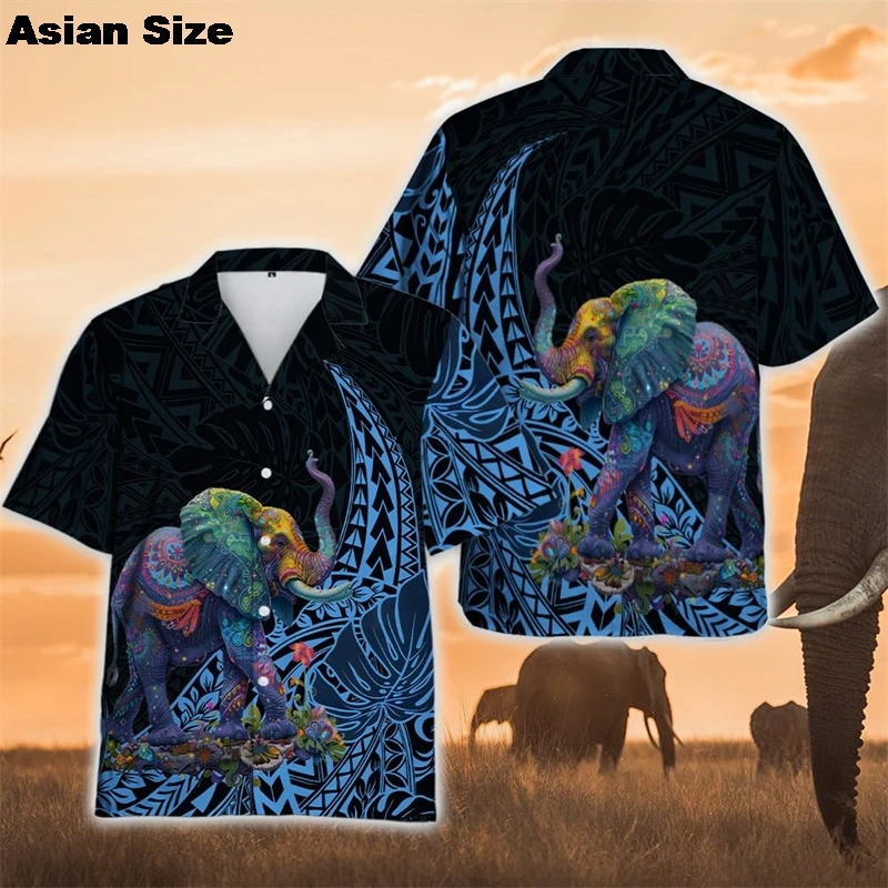 Men's Shirts Thai Elephant Casual 3D Printed Hawaii Shirt Man 2025 Summer Fashion Shirt For Man Daily Short Sleeves Men Clothing