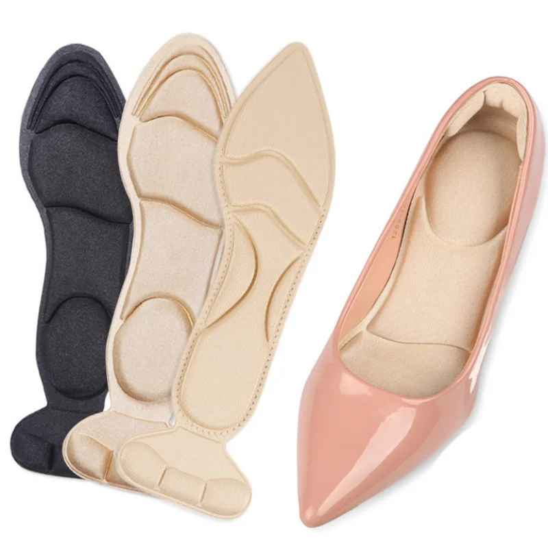 2PCS Insole Pad Inserts Heel Post Back Breathable Anti-slip for High Heel Shoe Insert Protector Shoes Insoles Memory Foam Insole