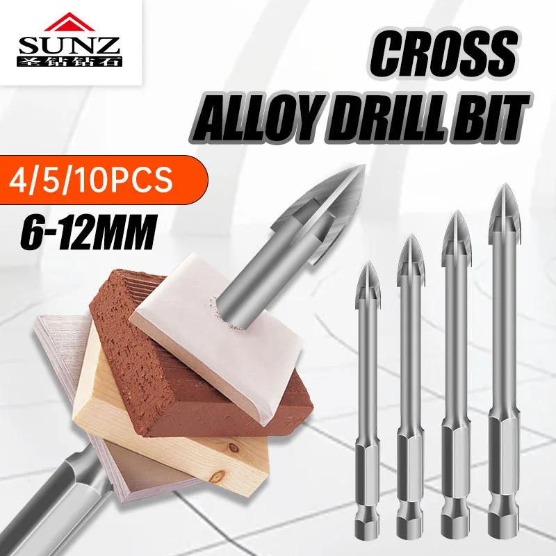 Carbide head four - edge drilling bit glass ceramic tile opener