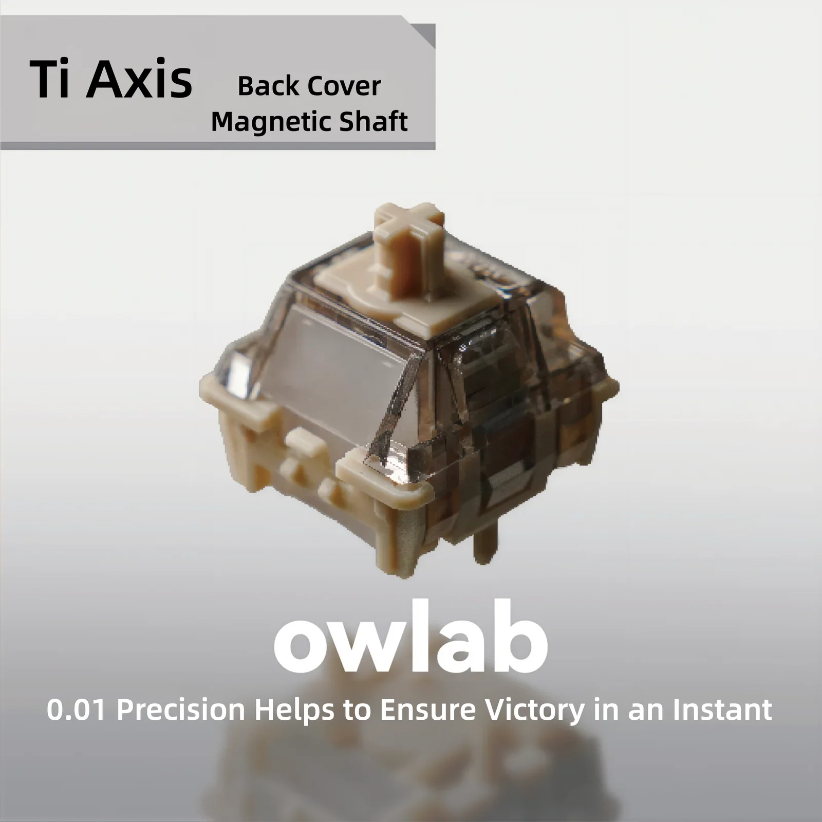 Owlab Ti HE Keyboard Switch - 0.01mm Hall Effect Precision 40/50g Force Works with Wooting60/Made68/MAD60/ATK Gaming Boards‌