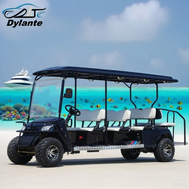 2025 Popular Style Customized 2/4/6 Seat Four Wheel 48V 60V 72V Lithium Battery Electric Golf cart, Economical Hunting Golf cart