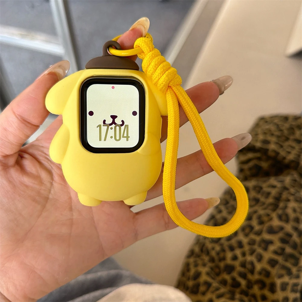 

Watch Case Lanyard Silicone Protective Cute For Pom Pom Purin For Apple Watch S11 S10 S9 S8 SE Ultra 49MM Cartoon Holiday Gift
