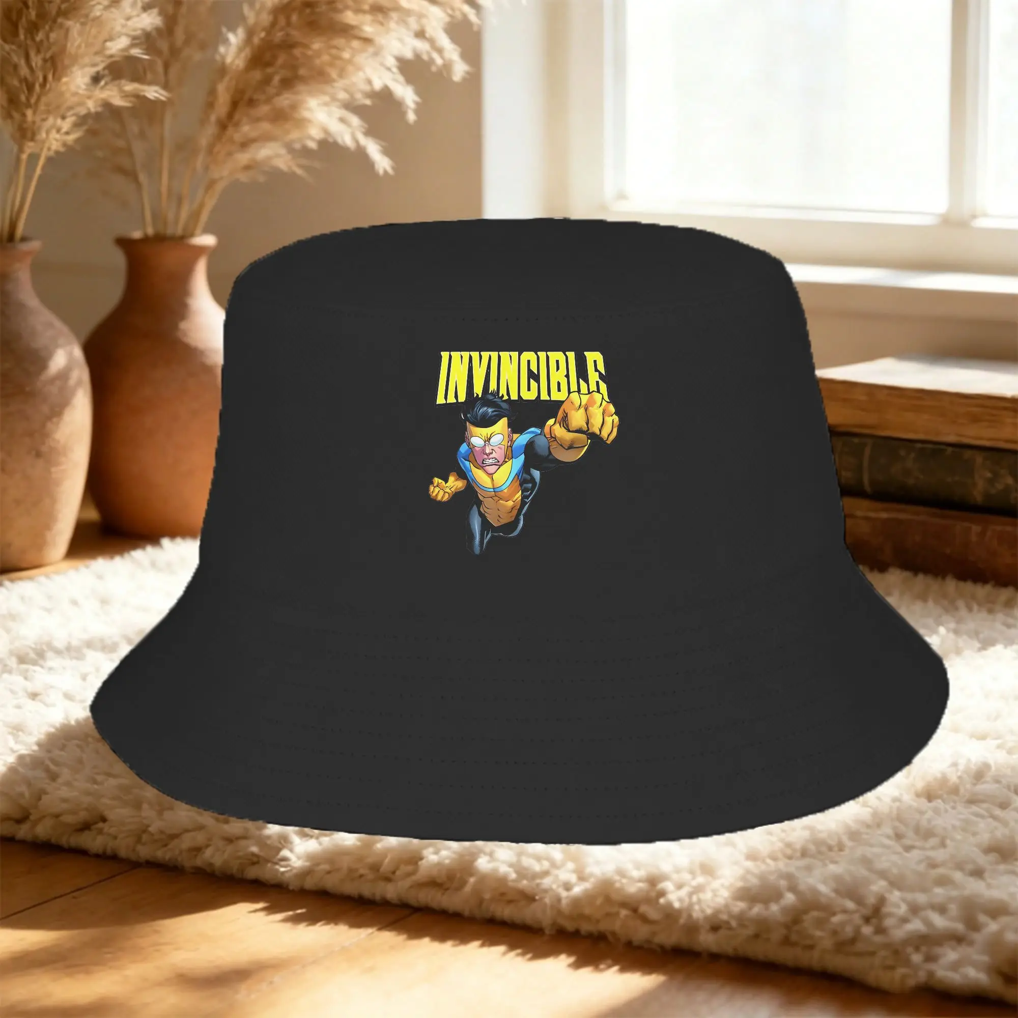 Trendy Invincible Comic Anime Bucket Hat Girl Lightweight  Fishing Caps Summer Beach Hatwear Bob Hat