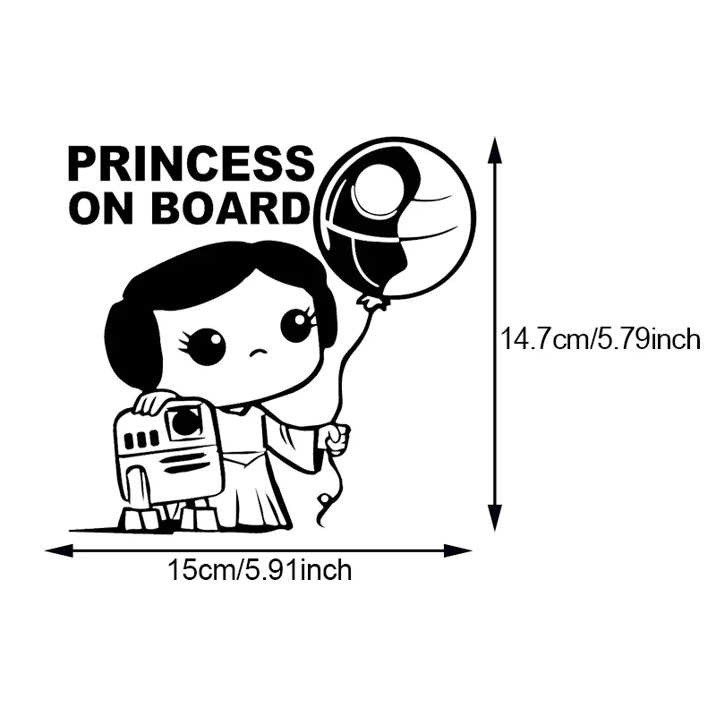 Baby Princess On Board Vinyl Car Stickers Waterproof Creative Decals Car Motorcycle Cute Vehicle Decor Accessories