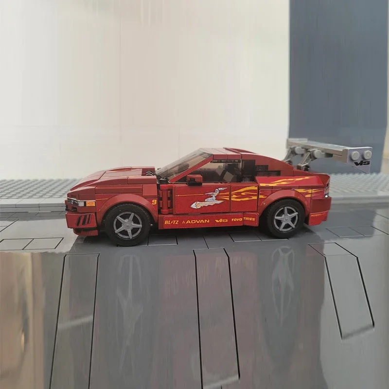 Furious Movies Speed Hypercar Model MOC Building Bricks 240SX Car Modular Holiday Assemble Children Toys Suit Technology Gifts