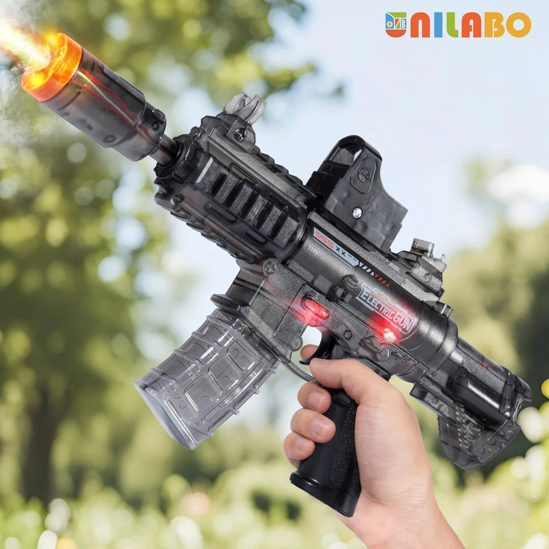 

2025 Новый электрический звуковой свет, игрушечный пистолет для детей-динамические огни, забавные звуки, безопасный, прочный-подарок на Хэллоуин, Рождество, день рождения 3+