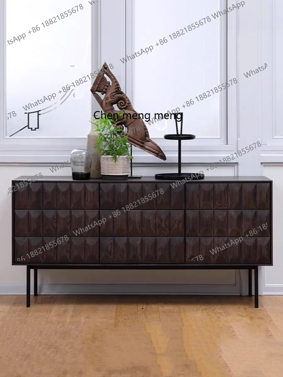 

Simple, walnut solid wood TV cabinet, living room entrance, dining side, locker