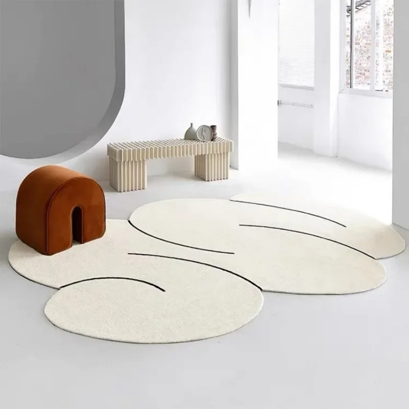 Living Room Large Area Irregular Non-slip Carpet Sofa Coffee Table Thick Plush Floor Mat Soft Comfortable Bedroom Bedside Rug