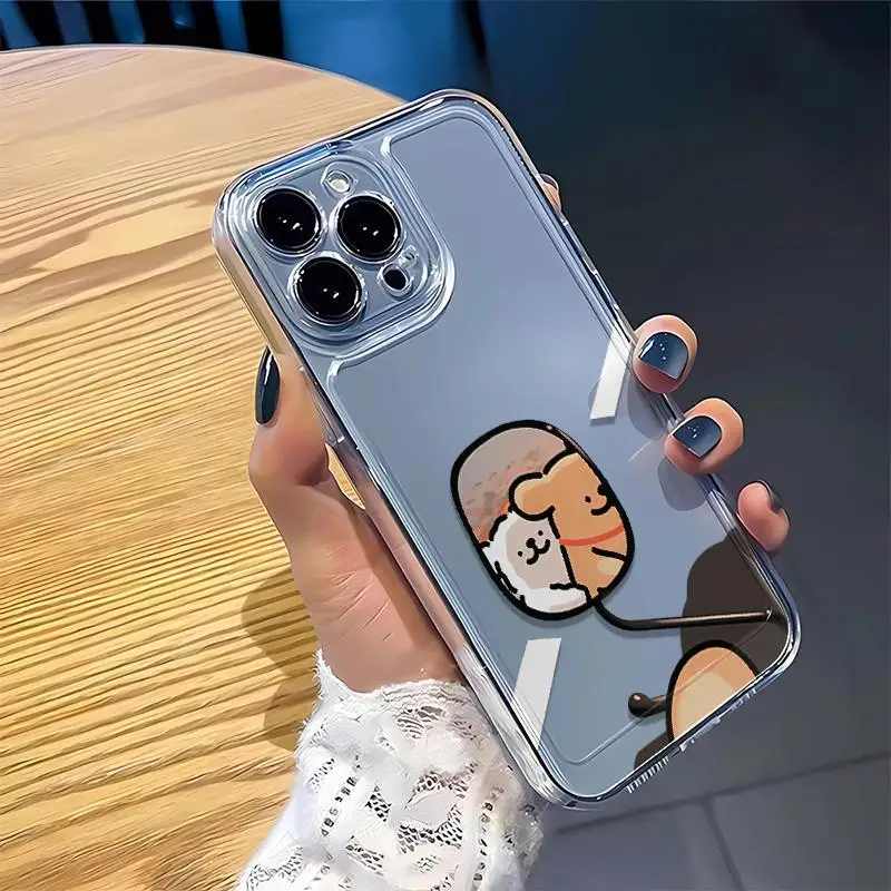 Couple Puppy Case for iPhone 16 casing 14 13 12 11 15 Pro Max Xs XR 8 7 Plus Shockproof Screen Protector cover