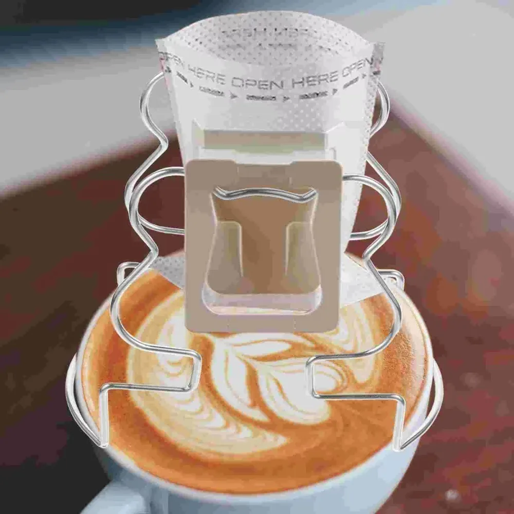 Portable Coffee Filter Paper Holder Reusable Lightweight Filter Paper Bag Shelf Stainless Steel Coffee Cup Dripper Baskets