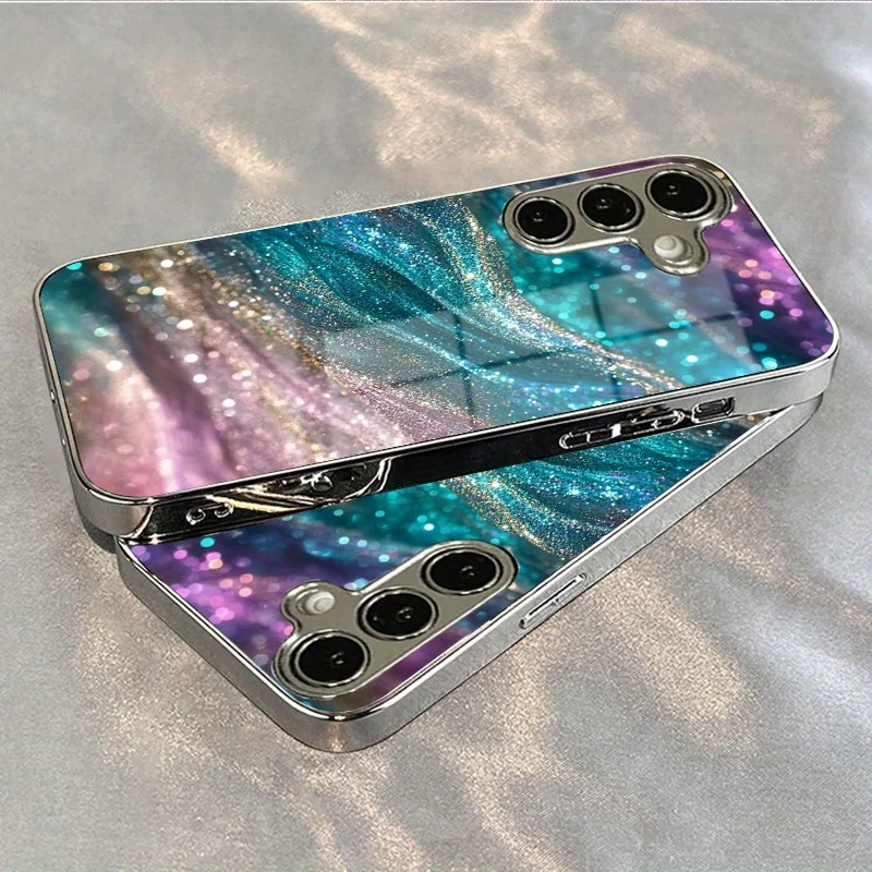 

Dream Rainbow Plated Glass Phone Case Suitable for Samsung Galaxy S26 S25 S24 S23 S22 S20 S11S10 FE/Ultra/Plus Anti Drop