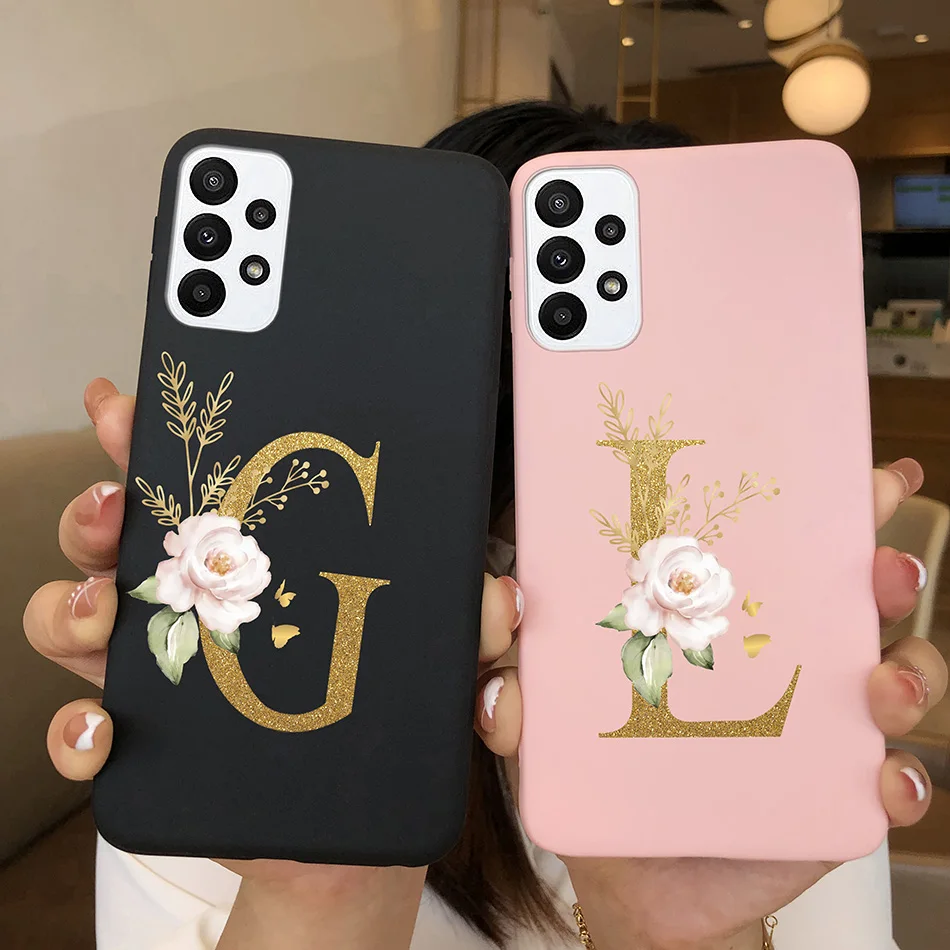 For Samsung Galaxy A23 4G 5G Case Pretty Letters Silicon Back Cover Phone Case For SamsungA23 A 23 SM-A236U SM-A235F Case Fundas