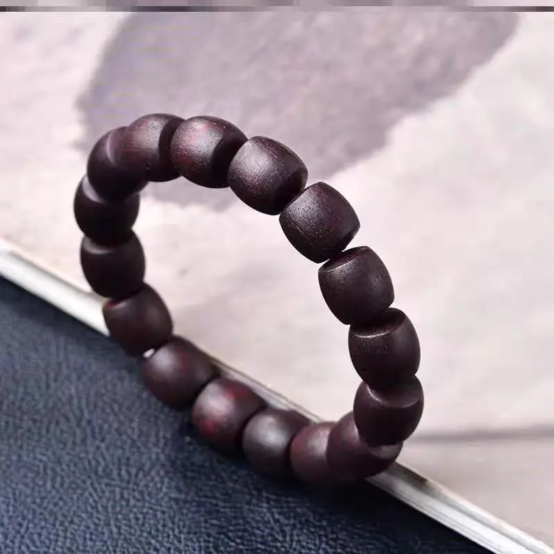 Jiangzhenxiang Red Oil Bracelet Authentic Hainan Qinan Grade Men's and Women's Natural  fragrant wood Red Oil Old Material Beads