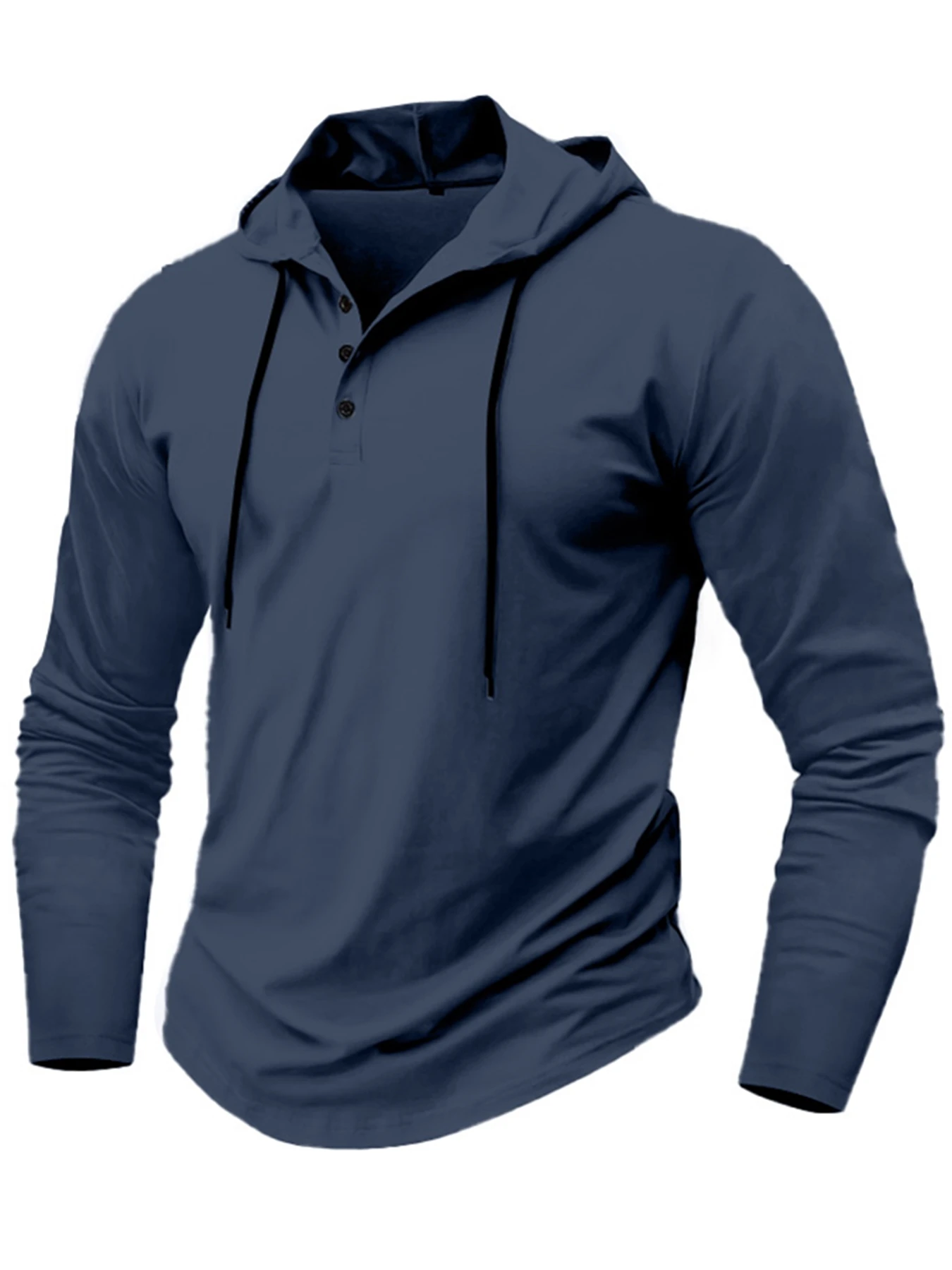 Heren Buitensport Hoodies Heren Slim Fit Lange Mouwen Trekkoord Capuchon T-Shirt Ademend Casual Sweatshirts Hoodie Tee