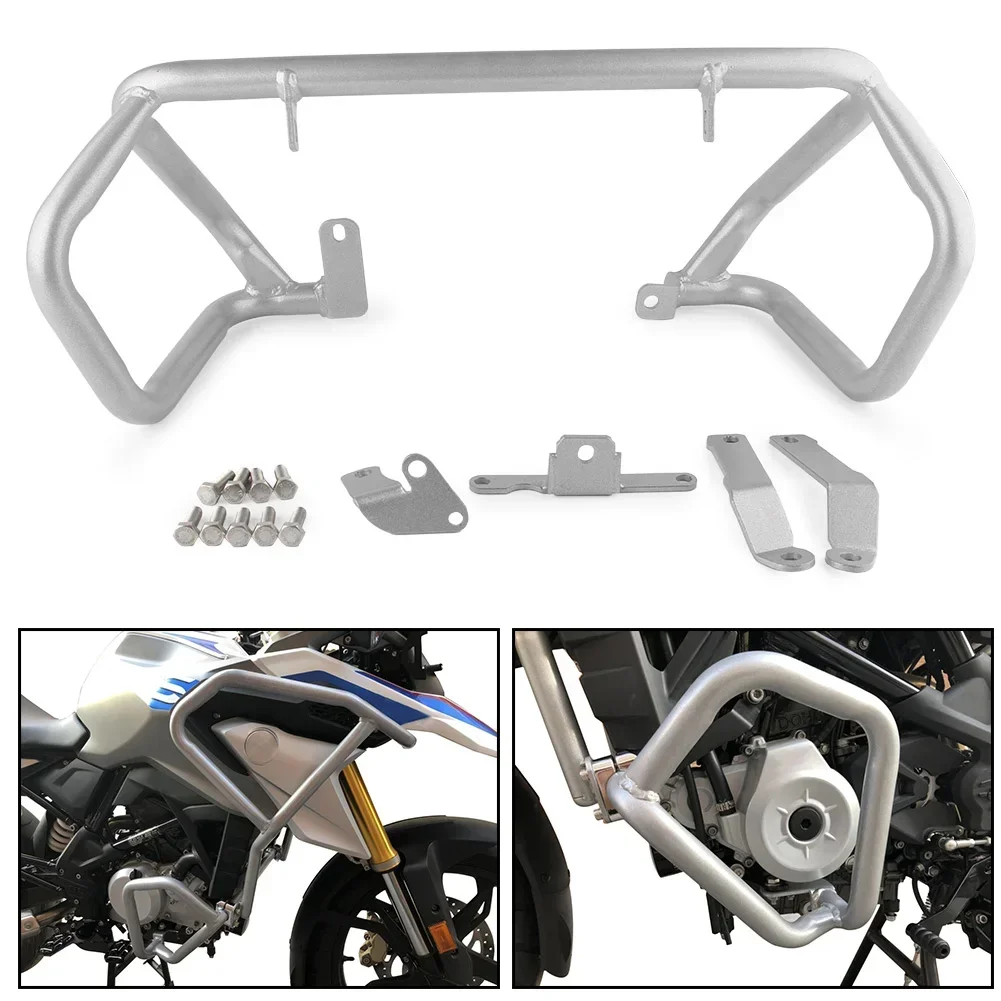 

For BMW G310GS G310R 2017 2018 2019 2020 2021 2022 2023 Sliver Steel Motorcycle Lower Engine Guard Highway Crash Bar Protector