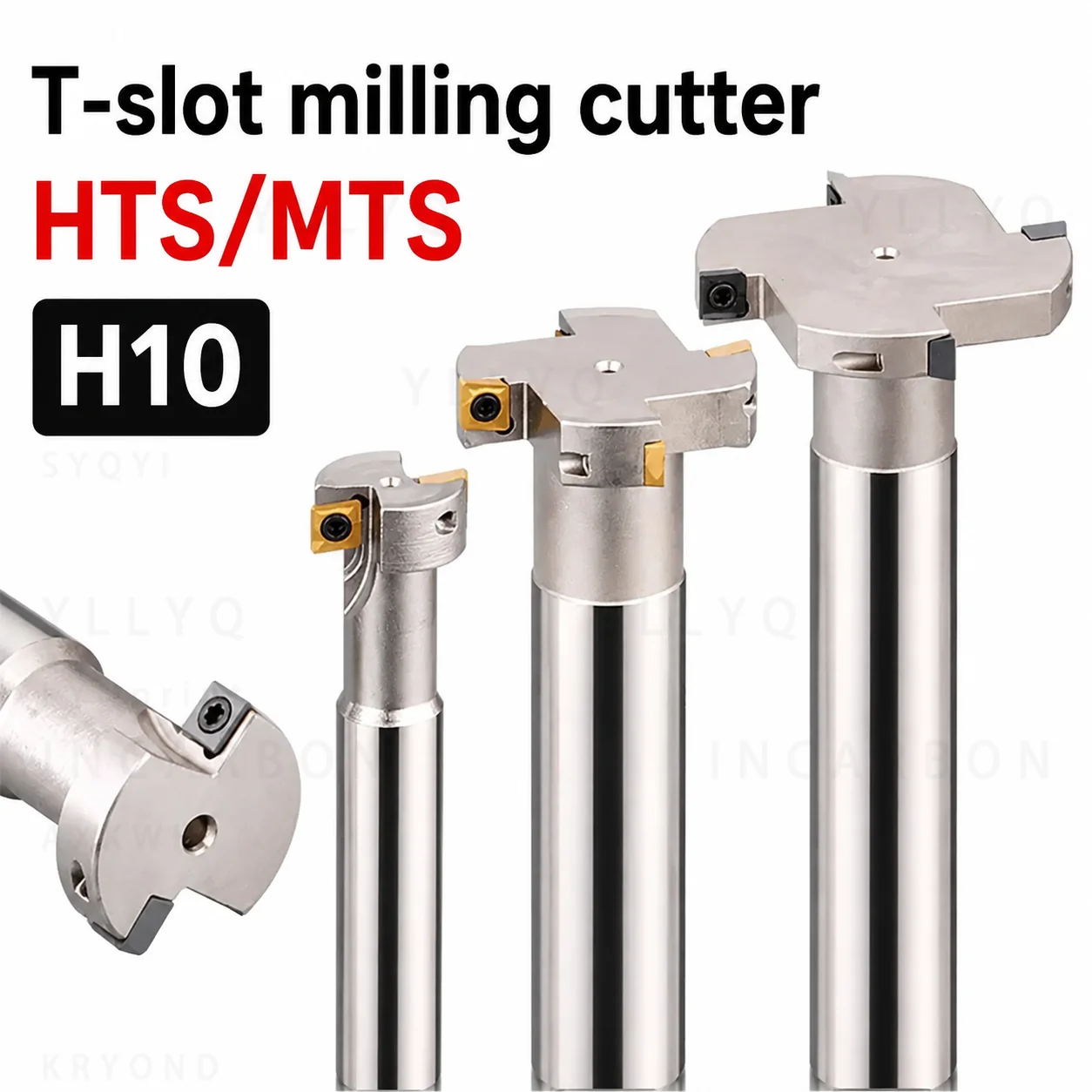 HTS & MTS Series T-slot Milling Shank, 10mm Thickness H10, CNC T-type Grooving Tool for Carbide Inserts
