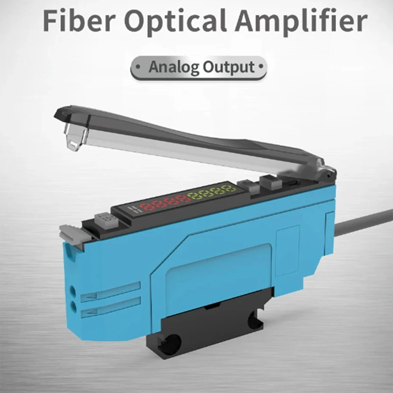 Волоконно-оптический датчик усилителя аналоговый 0-5 В напряжение NPN NO NC двойной выход 12-24 В постоянного тока 4-проводной оптический фотоэлектрический переключатель