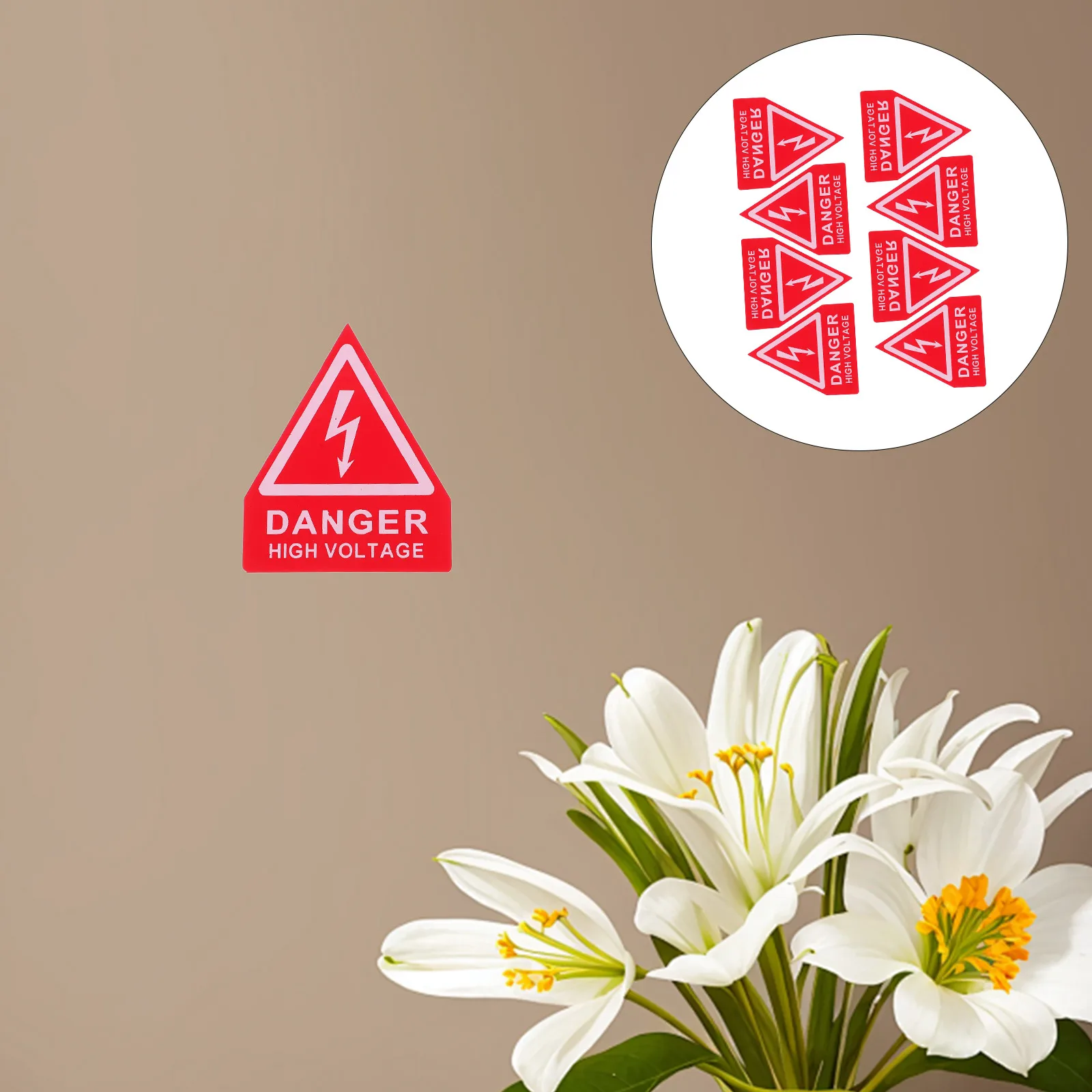 10 Pcs High-voltage Danger Mark Stickers Electric Electrical Panel Labels