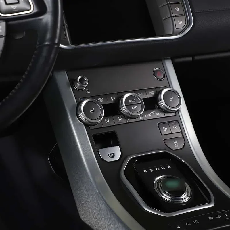 

For Land Rover Evoque 2012-2018 Aluminum Alloy Silver/Red Car Air Conditioner Volume Knob Ring Trim Car Interior Accessories