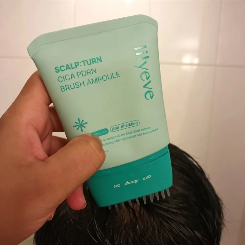 100ml Lilyeve Scalp:Turn Cica PDRN Brush Ampoule Centella Asiatica Scalp Sooth Cool Essence Massage Brush Head Hair Growth Serum