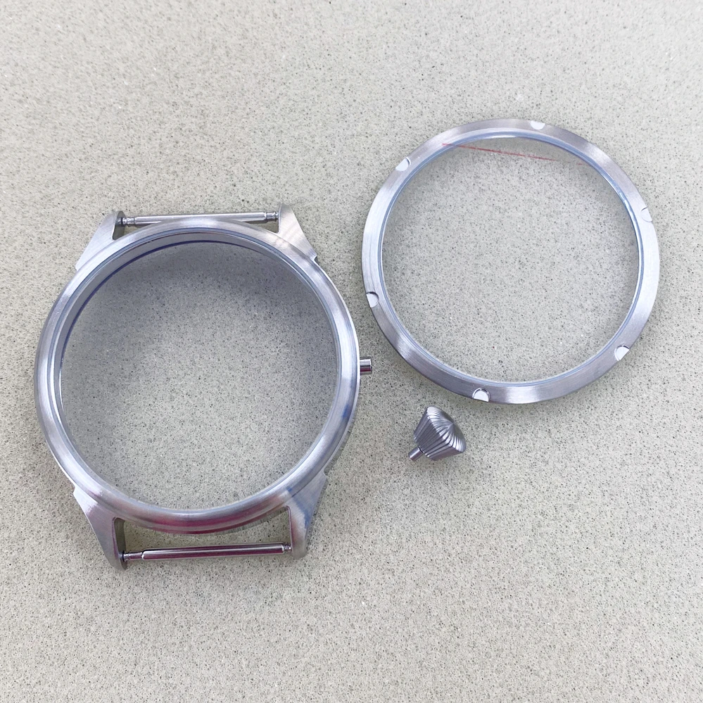 

42mm Brushed Stainless Steel Watch Case with Transparent Back Watch Accessories for ETA 6497/6498 ST3600/ST3620 Movement