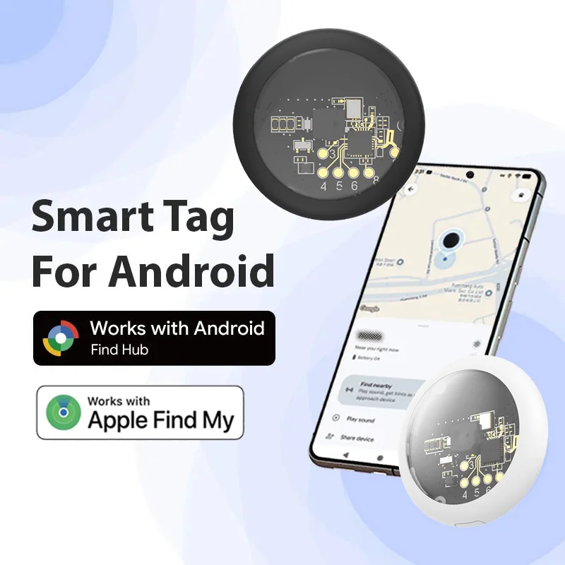 2026 Dual System Tracker for Apple or Android Bluetooth Tracking Tag Item Locator Work with IOS Find My or Google Find Hub App