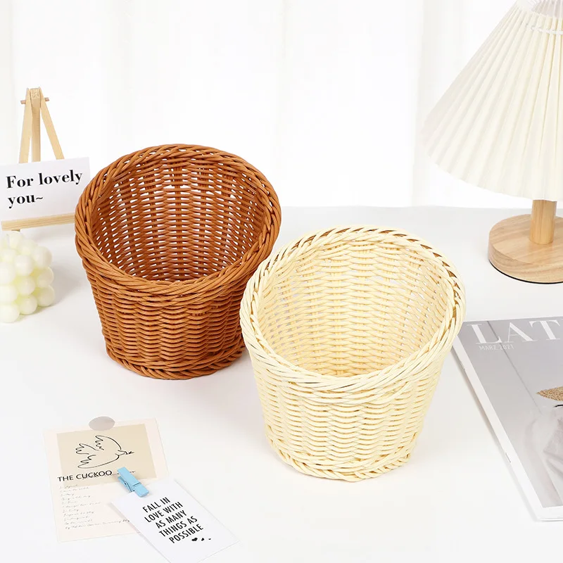 Cylindrical Barrel Shaped Vegetable Basket for Storing Hand Woven Fruit Basket Dim Sum Basket