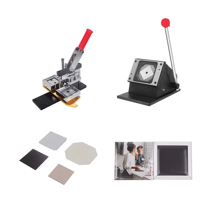 50*50mm 2*2 inch Square fridge Magnet maker Machine Kit with Paper Cutter and 100 sets fridge Magnet Materials