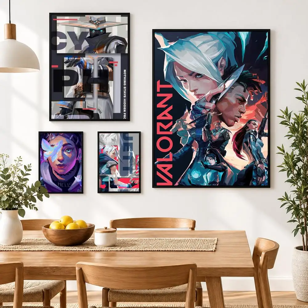 Valorant game Poster Waterproof HD Modern Peel And Stick Wall Decor Living Room Dorm Garage