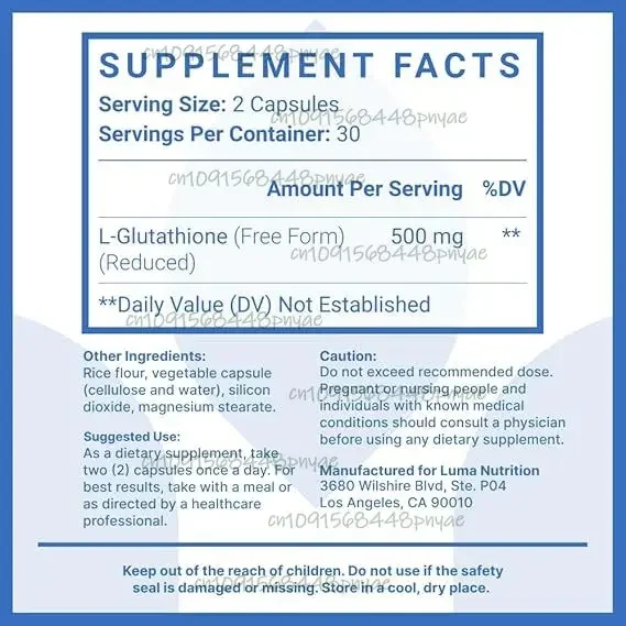 Reduce Glutathione By 500mg - Glutathione Supplement - L-Glutathione - Liver Detoxification