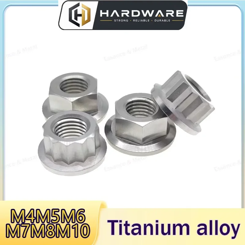 Alloy Hexagonal Flange Nut M4 M5 M6 M7 M8 M10 Flange Twelve-pointed Nut Suitable For Bicycles, Motorcycles, And