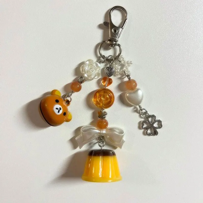 Handmade pudding keychain/mobile phone charm bear jewelry