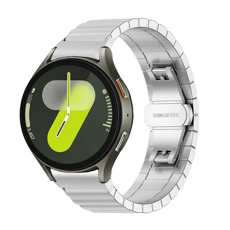 ไม่มีช่องว่างสายโลหะสําหรับ Galaxy Watch 7 6 4 5 44 มม.40 มม.สแตนเลสสําหรับ Galaxy Watch 5 Pro 45 มม.Fit สร้อยข้อมือ