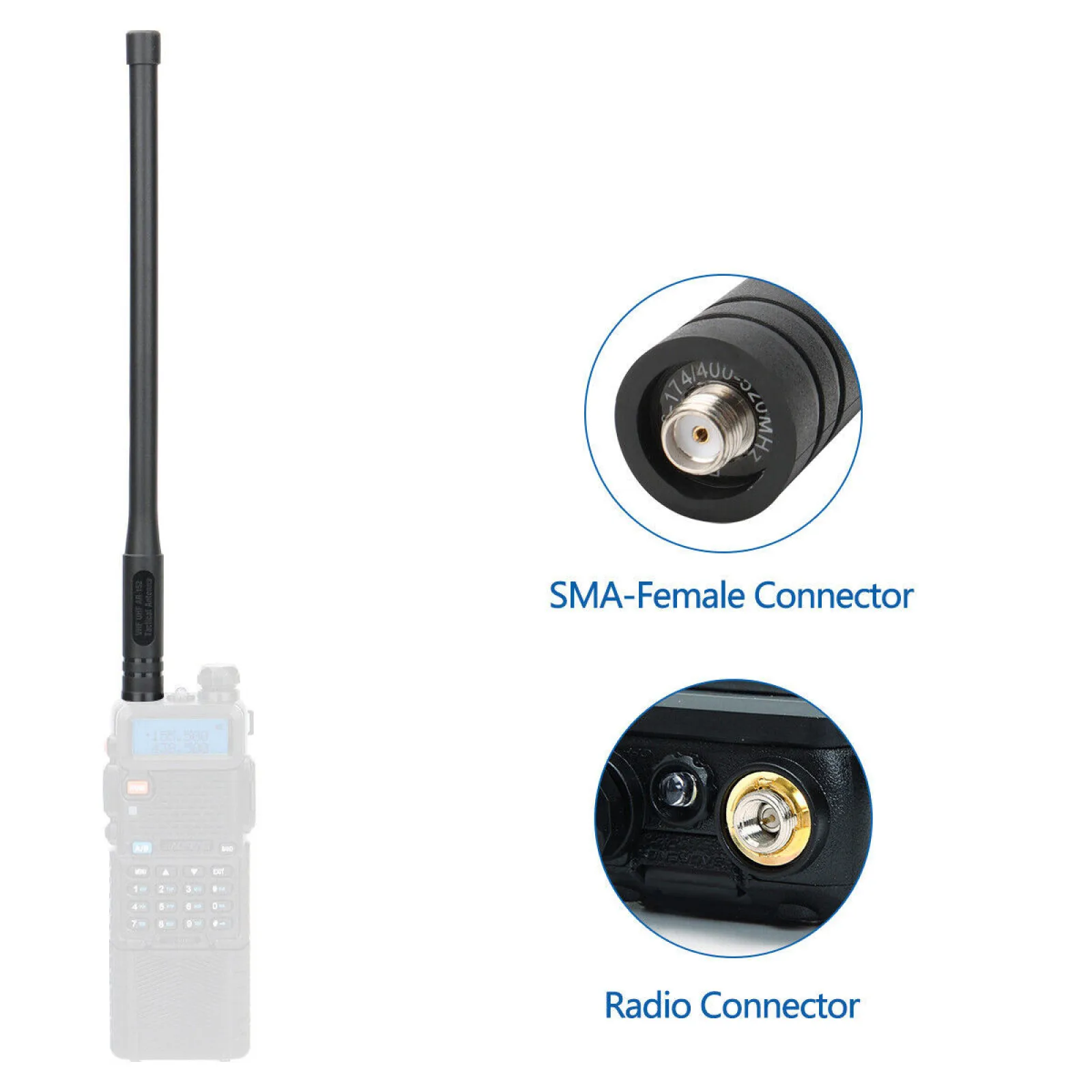 For Baofeng AR-152 Tactical Antenna SMA-Female Dual Band VHF UHF Antenna For UV-5R BF-888S Two Way Radio Walkie Talkie Accessory