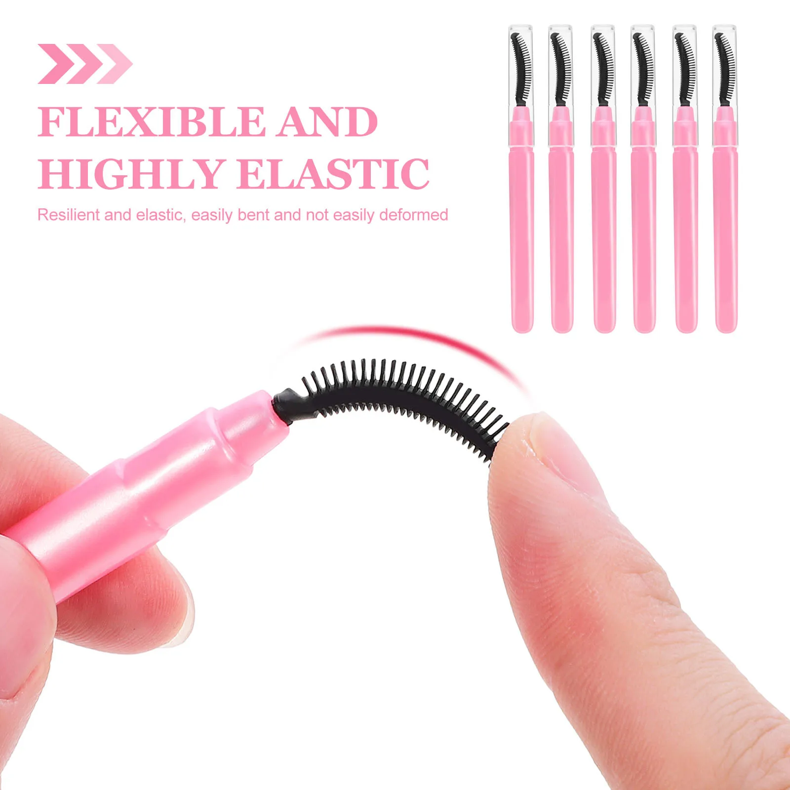 6 pezzi strumento di trucco da viaggio portatile per ciglia per mascara sopracciglio pennello per estensione ciglia pettine per ciglia detergente per estensione bacchetta applicatore