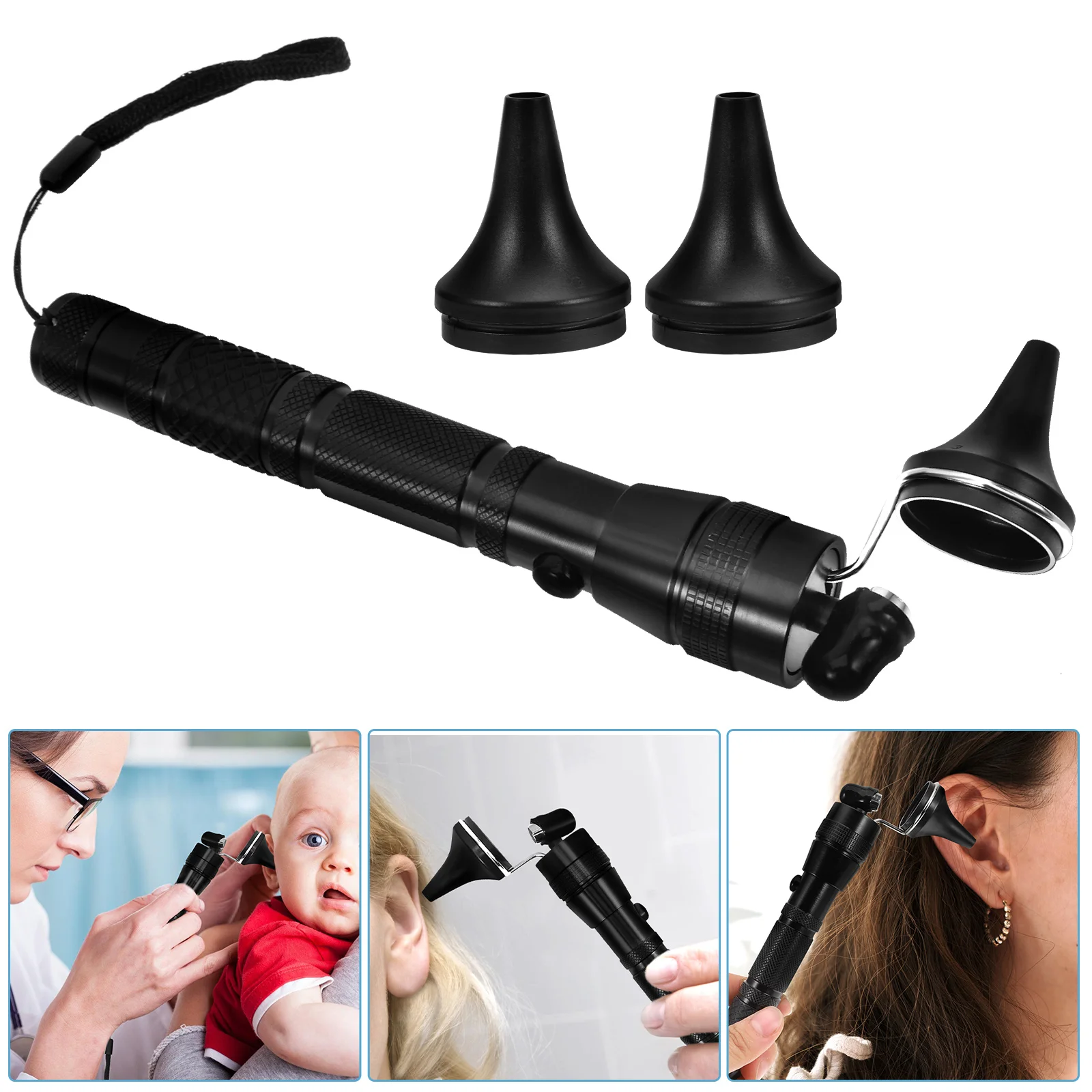 Professional Handheld Cleaning Kit LED Light Otoscope 3 Prong Ear Scope for Ear For Kids Medical Teaching Tools