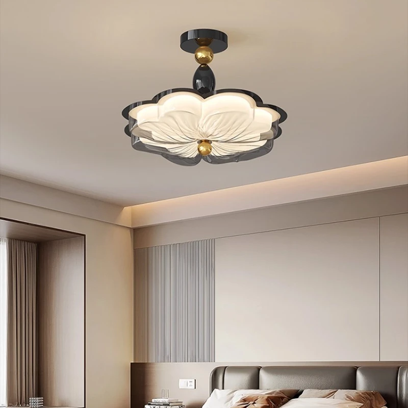 Postmodern Acrylic Flower Ceiling Lights High-end Floral Room Lamps Minimalist Master Bedroom Artistic Decoration Study Fixtures