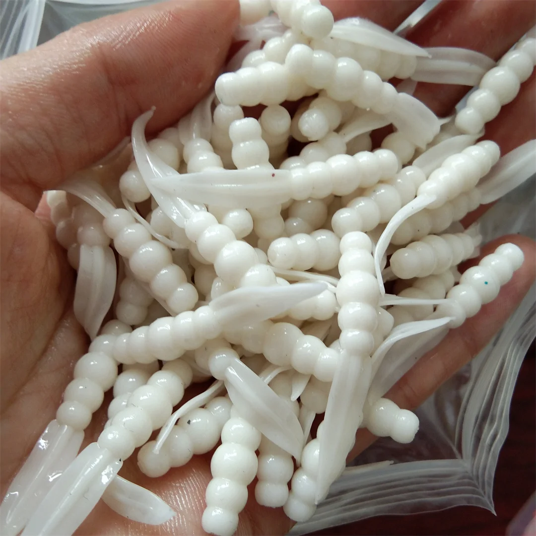 100pcs 3.5cm 0.3g AJING Soft Lure Fishing Bait Silicone TPR Rockfish Ocean Rock Bait Ice Tackle