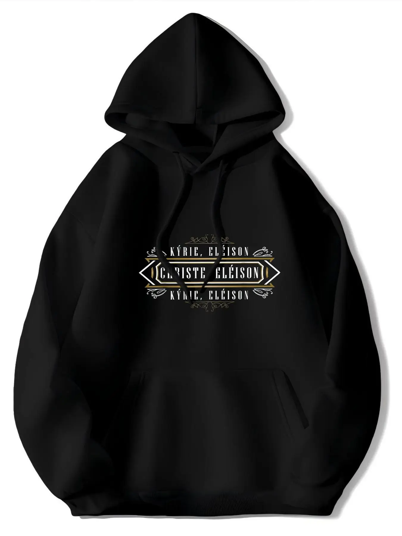 

Толстовка Top Pick Local La Linea — черно-белая линия с принтом гитары, мягкий флис, свободный крой, всесезонный повседневный пуловер