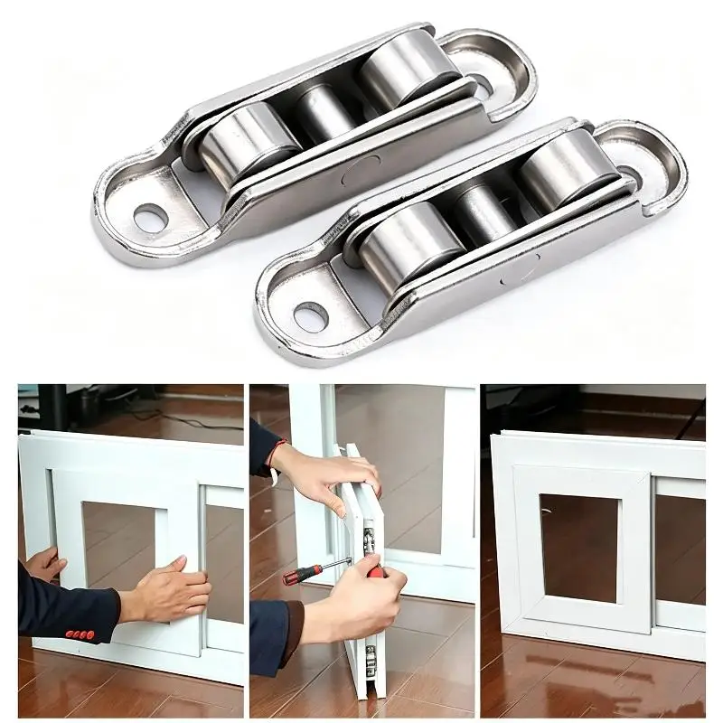 Heavy Duty Zinc Alloy Double Window Rollers Smooth Sliding: Silent Plastic Steel Door Replacement