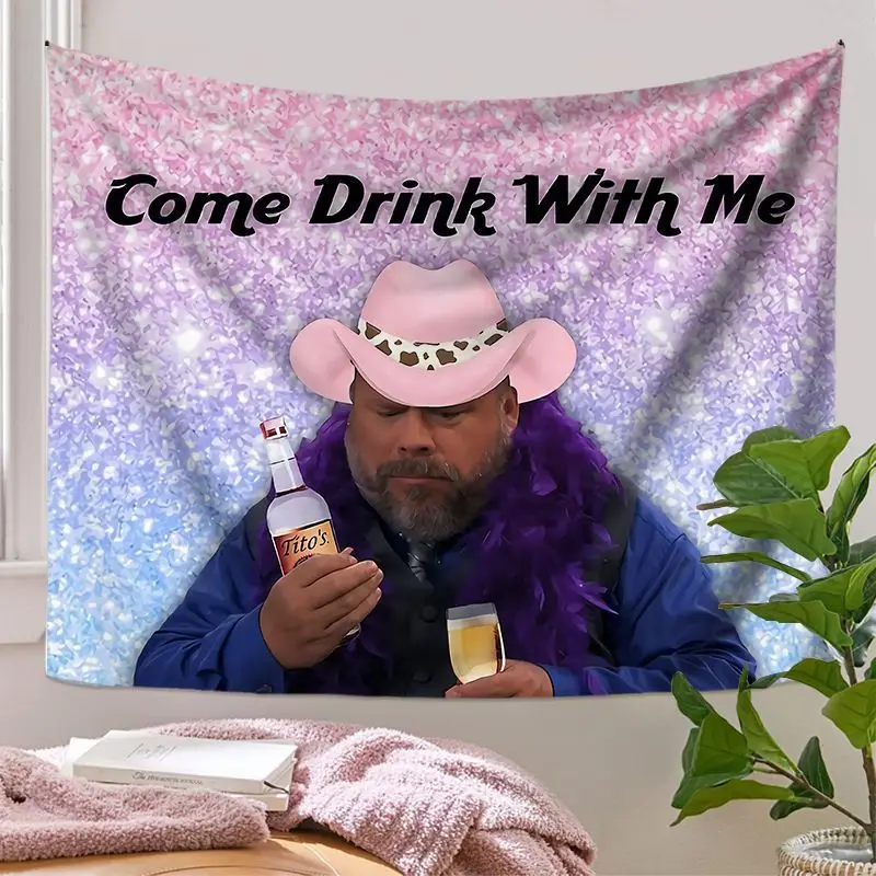 VIKAMA Funny Bald Man Meme Quote Tapestry Rainbow Gay Pride Aesthetic Wall Art for Dorm Bedroom College Party Living Room Decor