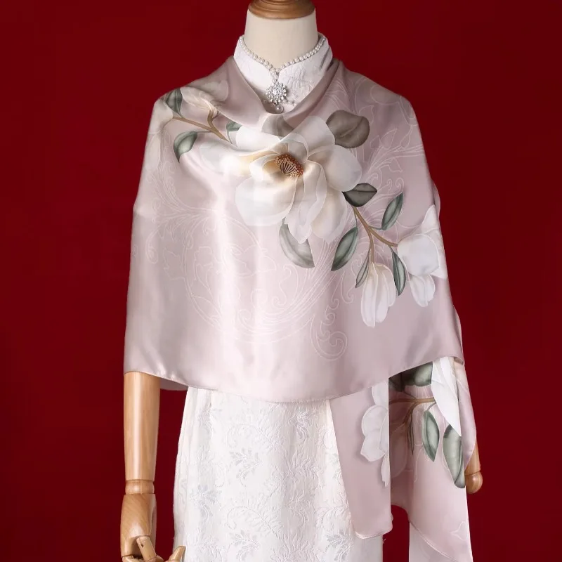 

100% Silk Mulberry Silk Shawl Women's New Printed Scarf