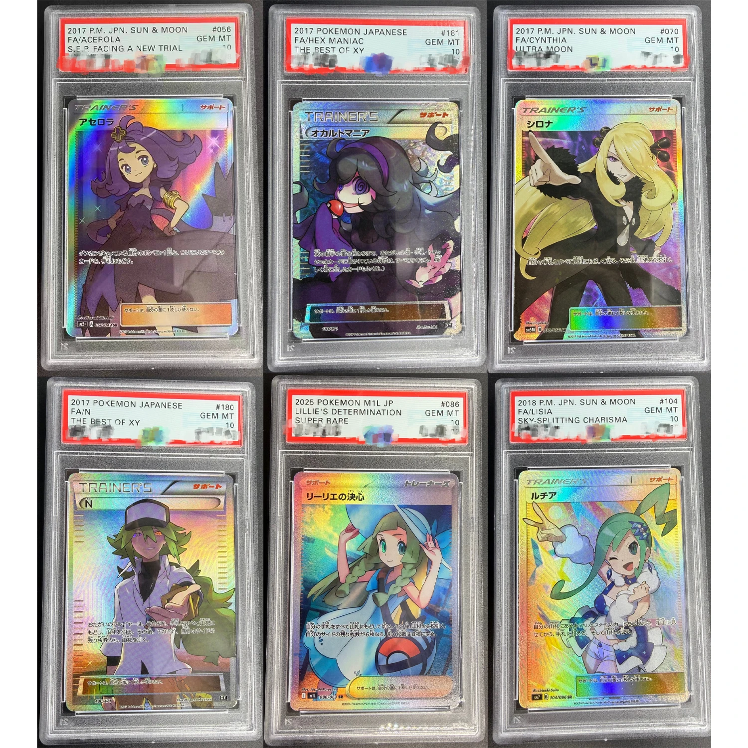 

Коллекционная карта-копия DIY PTCG: Японская версия Тренерши Синтии, Асеролы, Лили, Лизии. Классическая аниме-карта для подарка и игр.