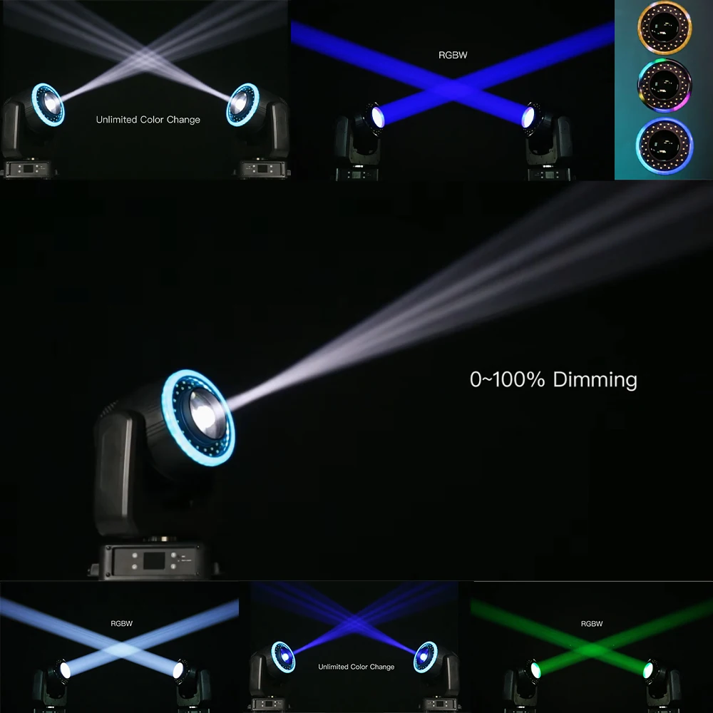120 White LED Moving Head Spot Light 2.6° Beam Angle 18 Facet Prism Gobo Frost Effect DJ Stage Lighting for Club Party Show