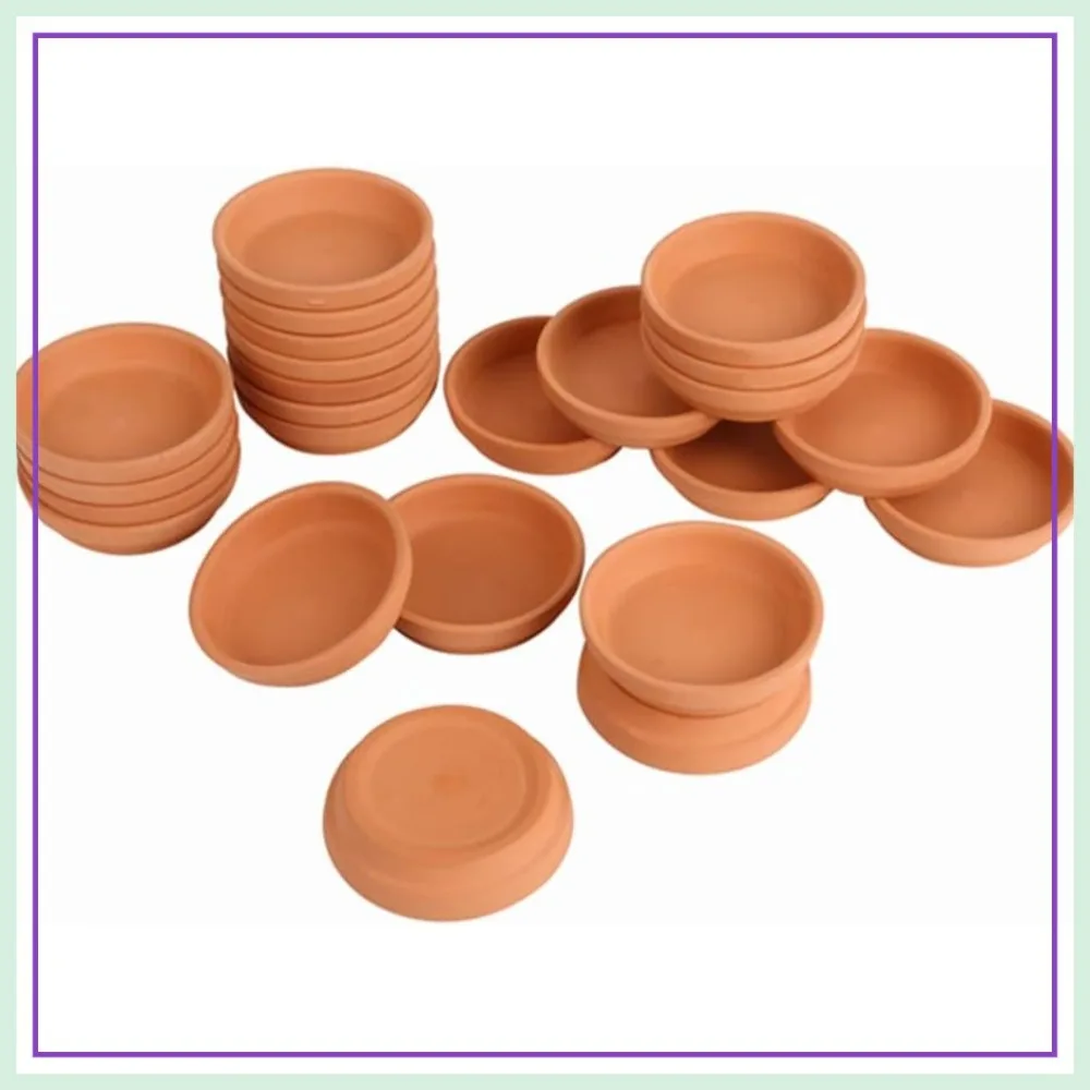 

24pcs Terracotta Saucers 3.2 inch Clay Pot Trays for 2-3 inch Succulent Pots